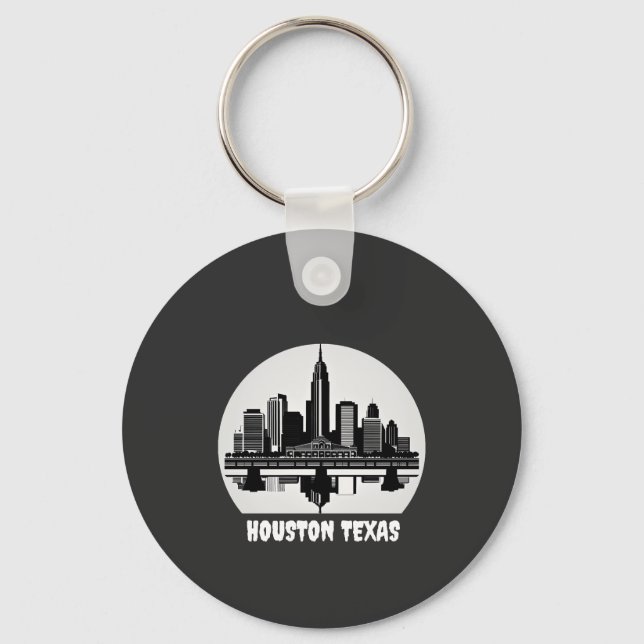 Custom Houston Skyline Key Ring (Front)