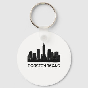 Custom Houston Texas Skyline Key Ring