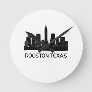 Custom Houston Texas Skyline Round Clock