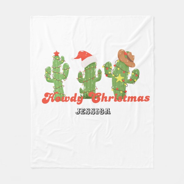 Custom Howdy Christmas Blanket (Front)
