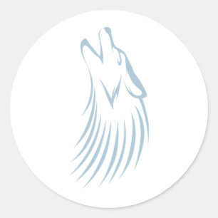 Custom Howling Coyote Logo Classic Round Sticker