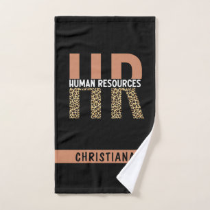 Custom HR Human Resources Leopard Print HR Gifts Hand Towel