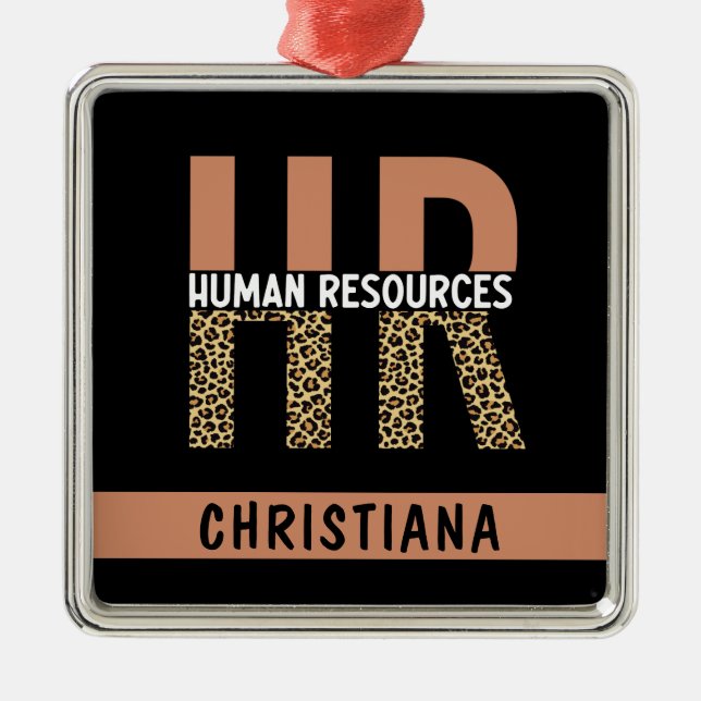 Custom HR Human Resources Leopard Print HR Gifts Metal Tree Decoration (Front)