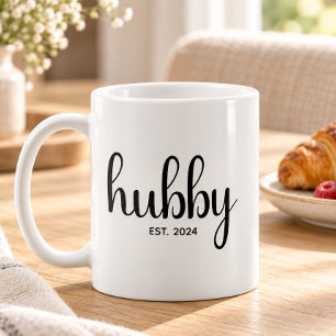 Custom Hubby EST Year Couple Wedding Anniversary Coffee Mug