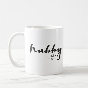 Custom hubby, Established year here, personalised Coffee Mug