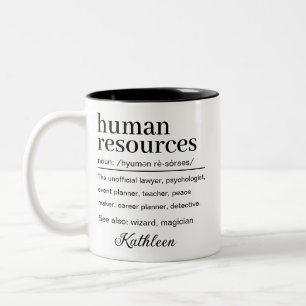 Custom Human Resources Definition Funny HR Two-Tone Coffee Mug