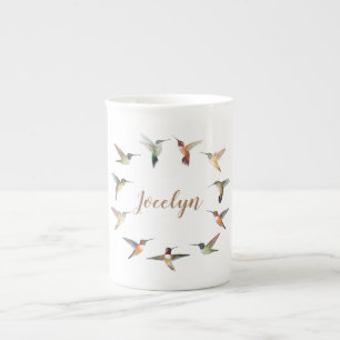 Custom Hummingbird Bone China Mug
