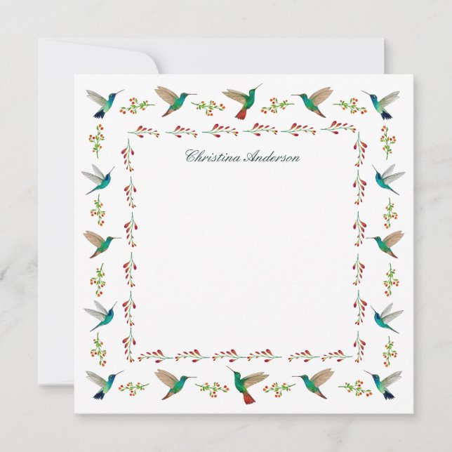 Custom Hummingbird Border  Card (Front)
