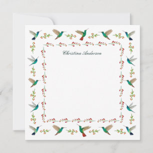Custom Hummingbird Border  Card