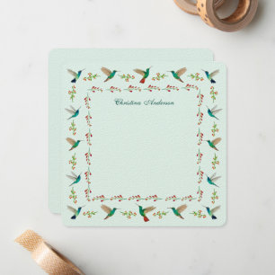 Custom Hummingbird Border Card