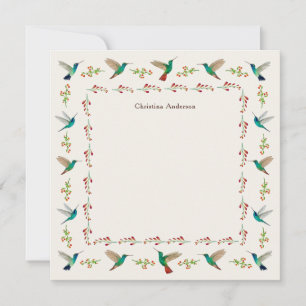 Custom Hummingbird Border  Card