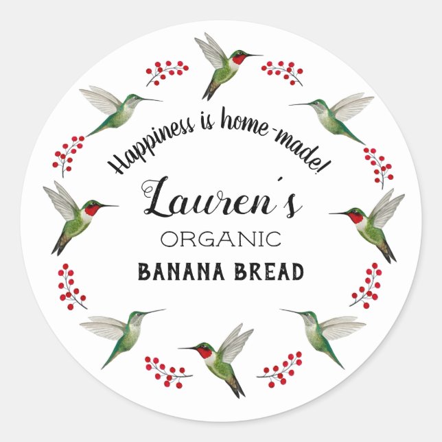 Custom Hummingbird   Classic Round Sticker (Front)