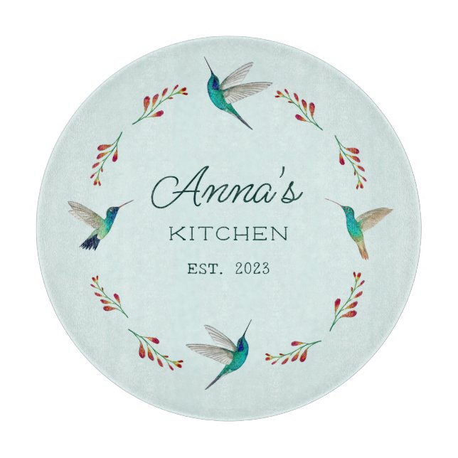 Custom Hummingbird   Cutting Board (Front)