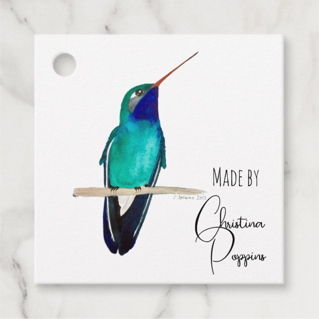 Custom Hummingbird Favour Tags (Front)