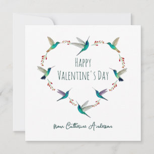 Custom Hummingbird Heart Holiday Card