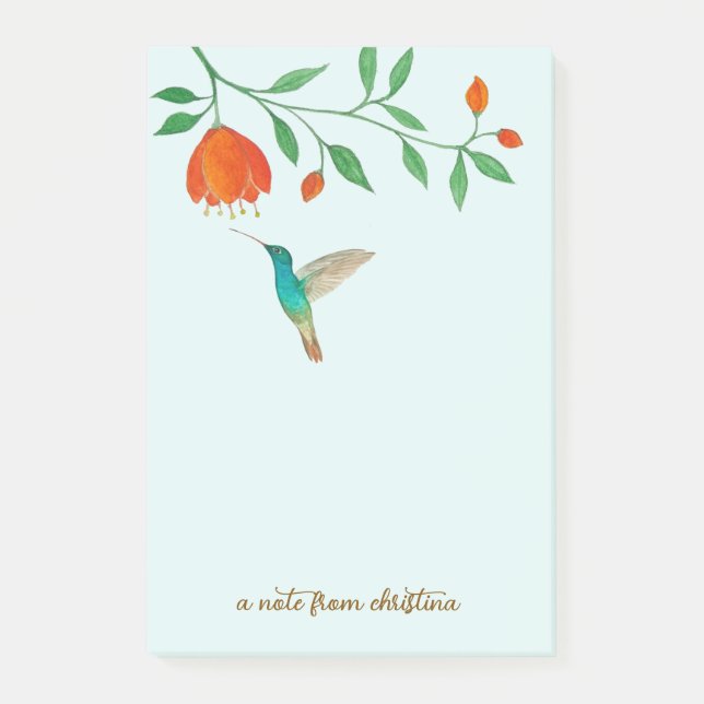 Custom Hummingbird Post-It Notes (Front)