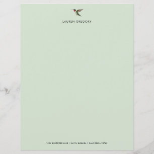 Custom Hummingbird Stationery Paper