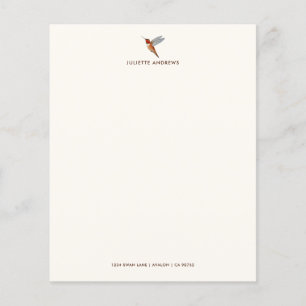 Custom Hummingbird Stationery Paper