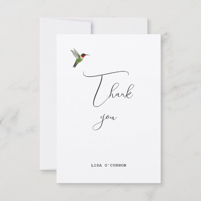 Custom Hummingbird Thank you Card (Front)