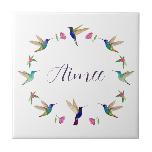 Custom Hummingbird  Tile (Front)
