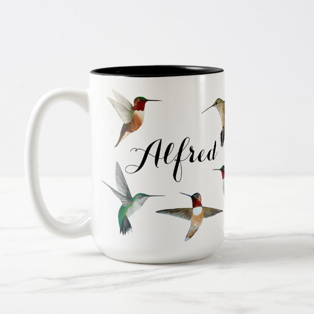 Custom Hummingbird  Two-Tone Coffee Mug (Left)