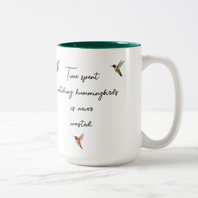 Custom Hummingbird Two-Tone Coffee Mug (Right)