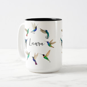 Custom Hummingbird Two-Tone Coffee Mug