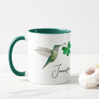 Custom Hummingbirds and Clover  Two-Tone Coffee Mu