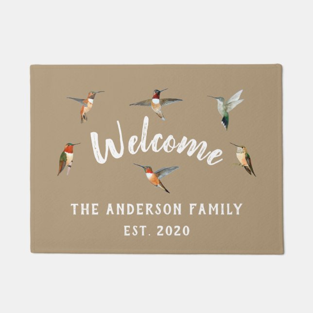 Custom Hummingbirds Doormat (Front)