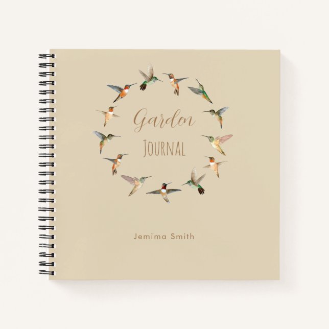 Custom Hummingbirds Garden Journal (Front)