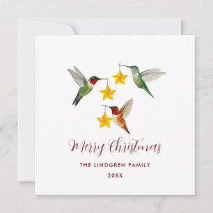 Custom Hummingbirds Merry Christmas  Holiday Card