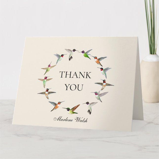 Custom Hummingbirds of North America Thank You Car (Front)