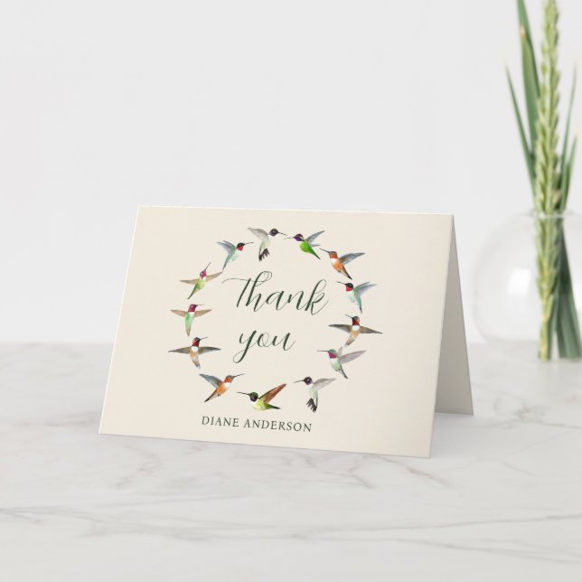 Custom Hummingbirds of North America Thank You Card (Front)
