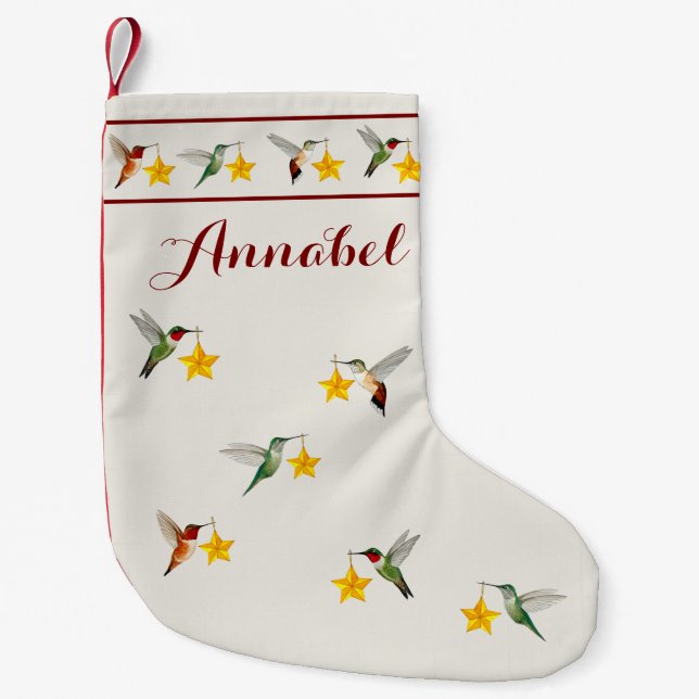 Custom Hummingbirds   Small Christmas Stocking (Front)
