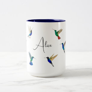 Custom Hummingbirds Two-Tone Coffee Mug