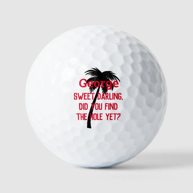 Custom humour golf personalised palm tree balls (Front)