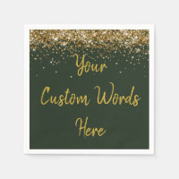 Custom Hunter Green & Gold Glitter Birthday Party