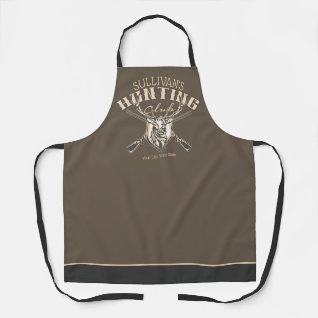 Custom Hunter NAME Deer Trophy Rifle Hunting Club Apron (Front)
