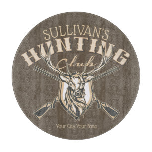 Custom Hunter NAME Deer Trophy Rifle Hunting Club Cutting Board