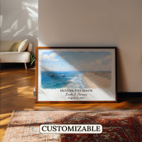 Custom Huntington Beach Wall Art, California Poste