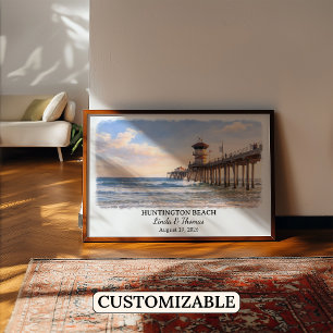 Custom Huntington Beach Wall Art, California Poste Poster