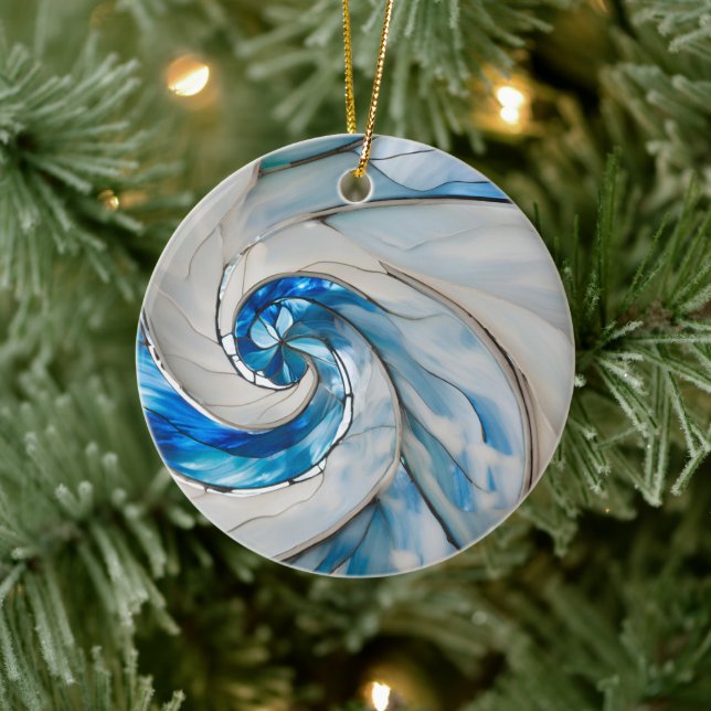 Custom Hurricane Blue White Ceramic Tree Decoration (Tree)