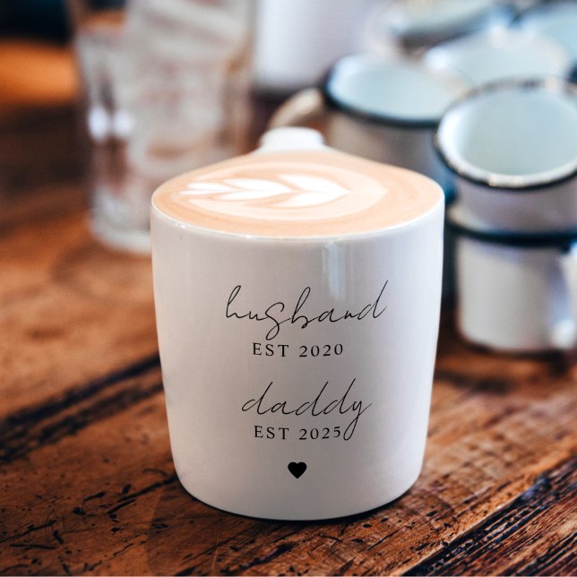 Custom Husband & Daddy EST Year | Minimalist  Espresso Cup (Creator Uploaded)