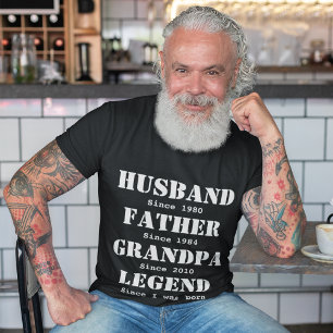 Custom Husband Father Grandpa Legend Father's Day T-Shirt