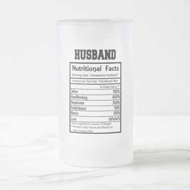 Custom Husband Nutritional Facts Frosted Mug (Center)