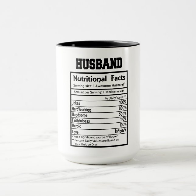 Custom Husband Nutritional Facts Mug (Center)