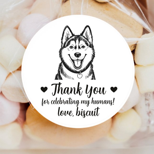 Custom Husky Dog Wedding Favour Stickers (Creator Uploaded)