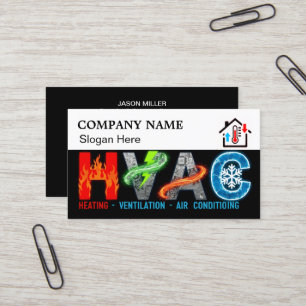 Custom HVAC Business Card with Company Logo & Slog