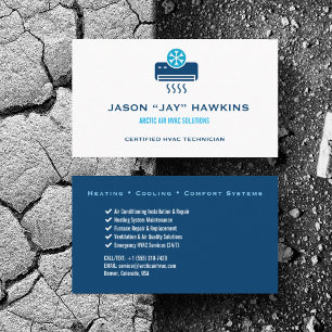 Custom HVAC Heating Air Conditioning Cooling Business Card