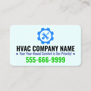 Custom HVAC Logo & Slogan for Heating and Cooling Business Card